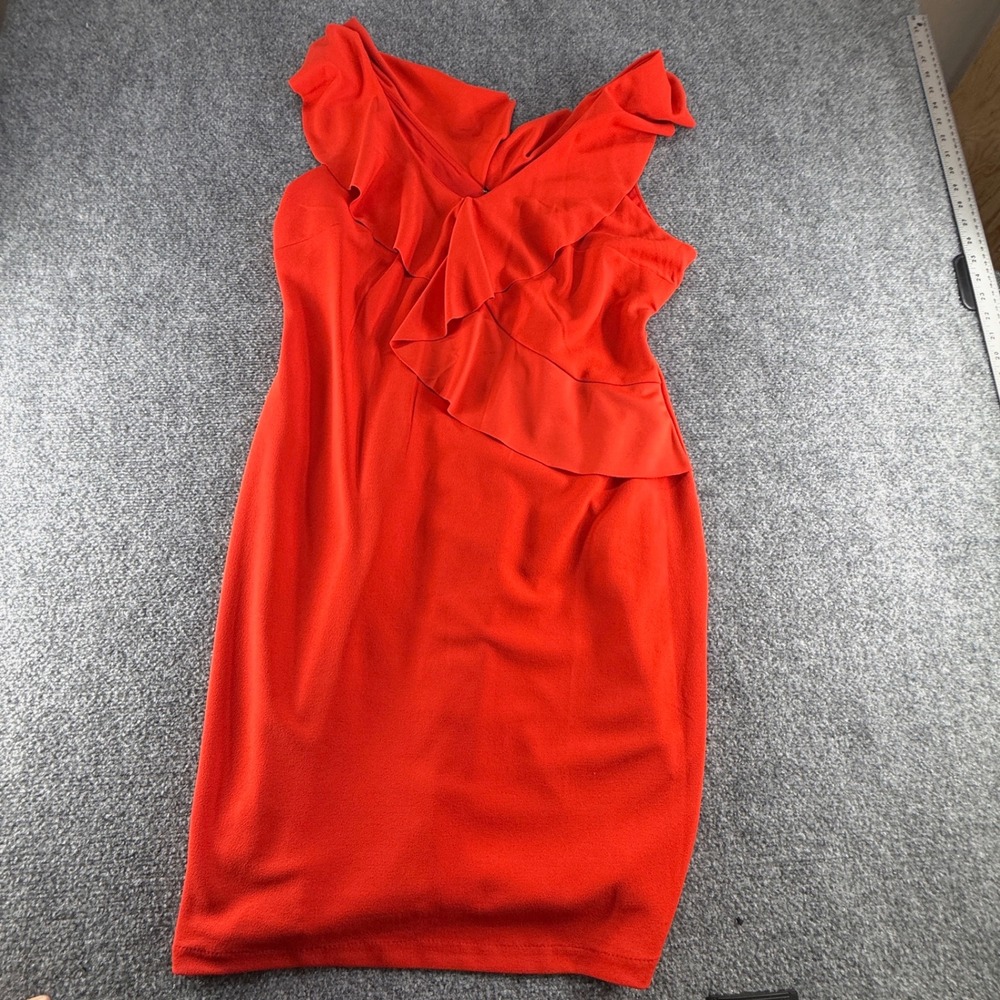 Alexia Admor Red Ruffle V-Neck Sleeveless Sheath Dress XL NEW